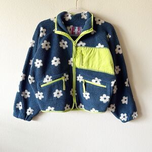Urban Outfitters Daisy Print Y2K Stormi Flower Print Fleece Jacket Size Small